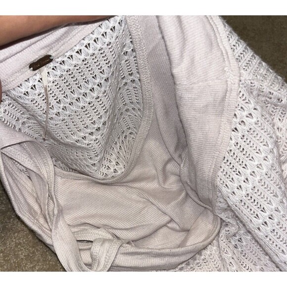 Free People XS/TP Sistine Hacci Knit Top Cold Shoulder Cream Womens Boho - Picture 15 of 15